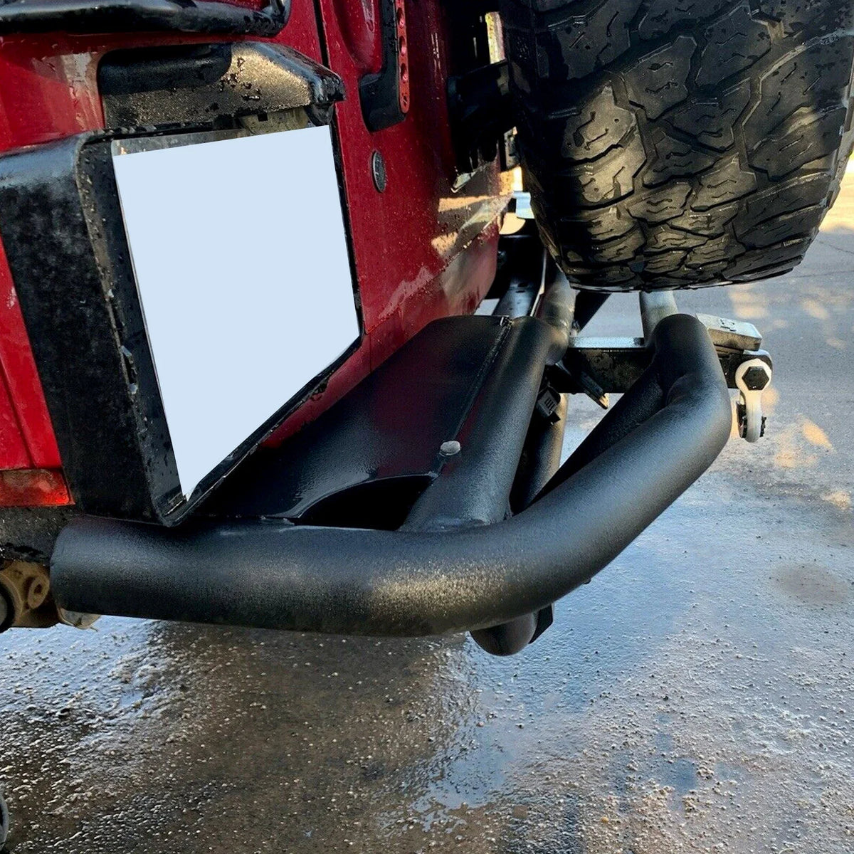 Textured Rear Bumper Guard w/ Receiver Hitch for Jeep Wrangler JK (2007–2018)