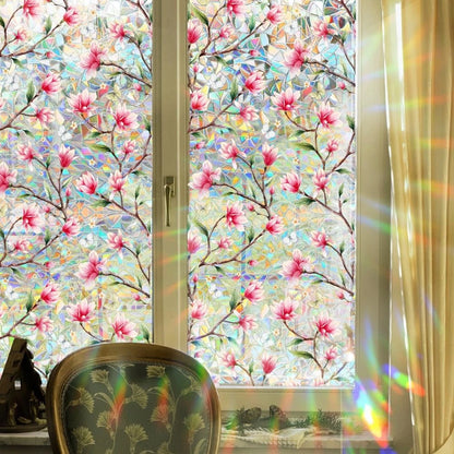 Pink Magnolia Flower Sunroof Film for Car Window Static Cling