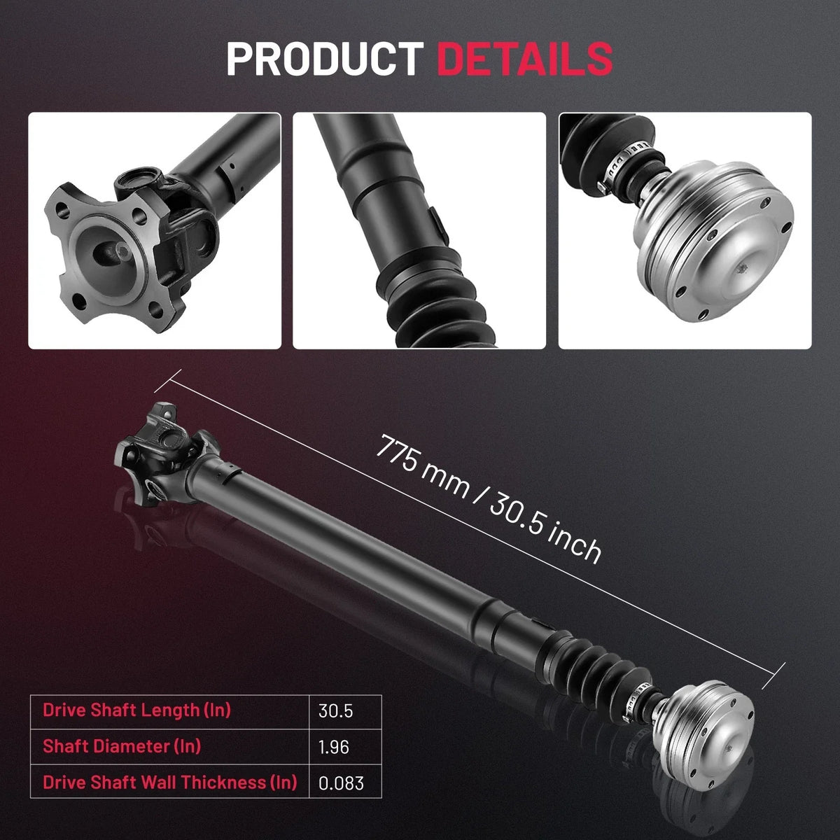 Front Driveshaft for Jeep Grand Cherokee (2005–2010) 3.7L, 5.7L, Commander