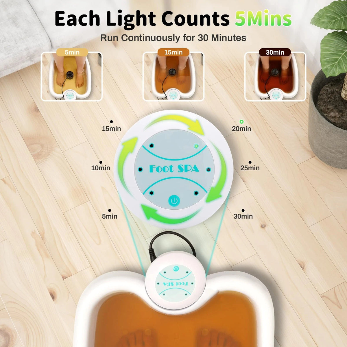 Ionic Foot Bath Detox Machine for Home Spa (30 Min)