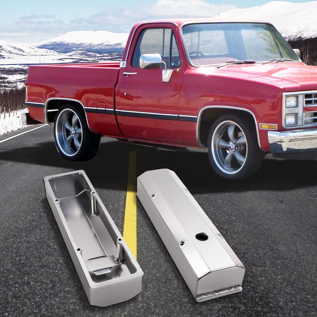 Valve Cover Kit for Chevy Small Block 283/350/302/327/305 (1958–1986) Aluminum