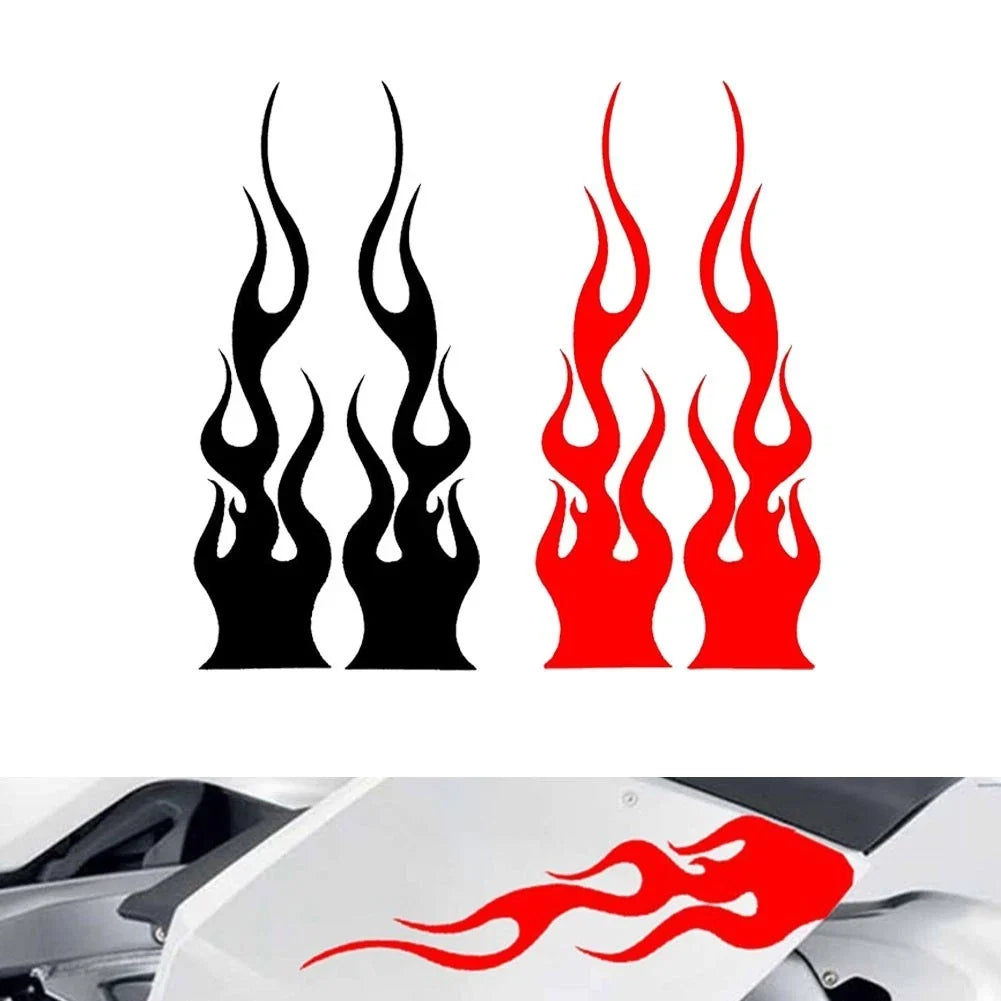 Flame Vinyl Decal Sticker for Car Motorcycle Gas Tank Fender (15cm)