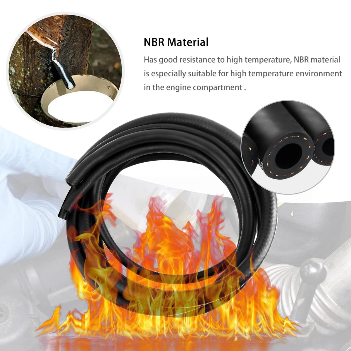 5PCS Fuel Line Hose Set for (3/8, 1/2, 5/16, 1/4, 3/16)