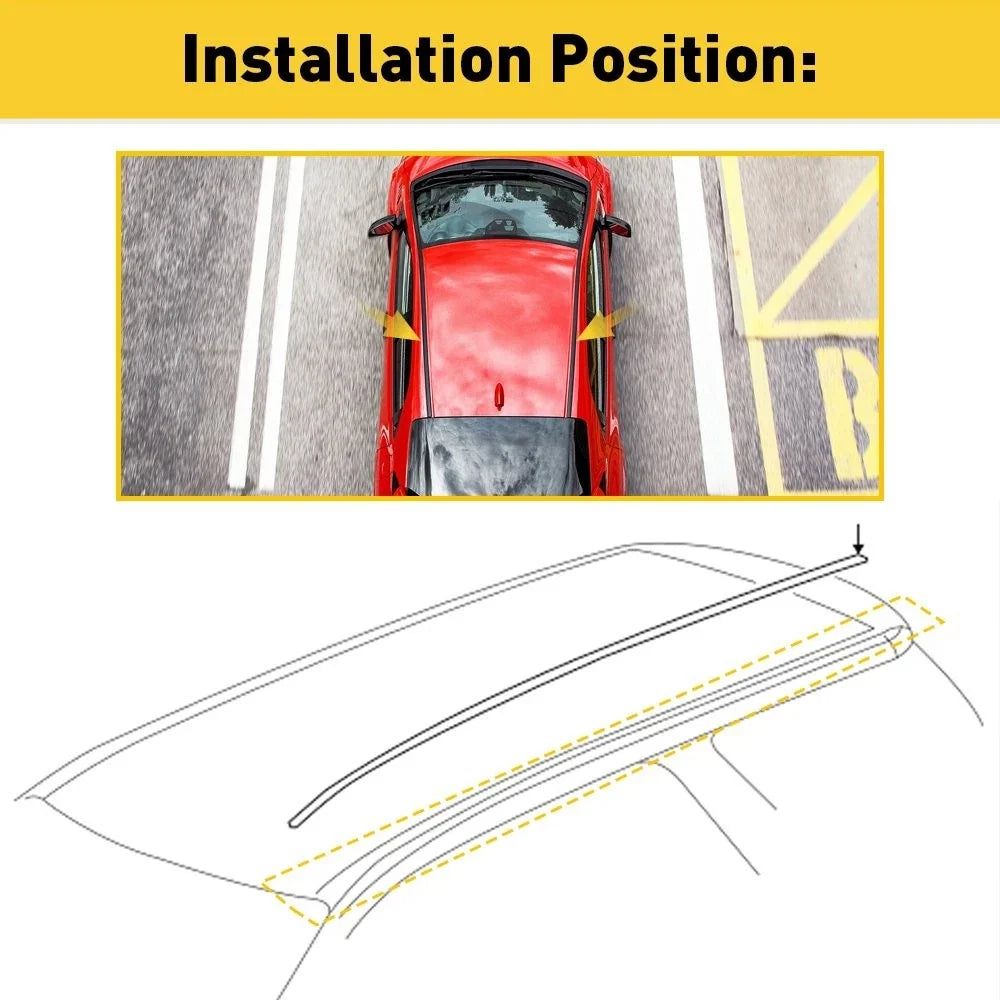 2X Black Roof Trim Molding Kit LH & RH for Honda Civic Sedan (2012–2015)
