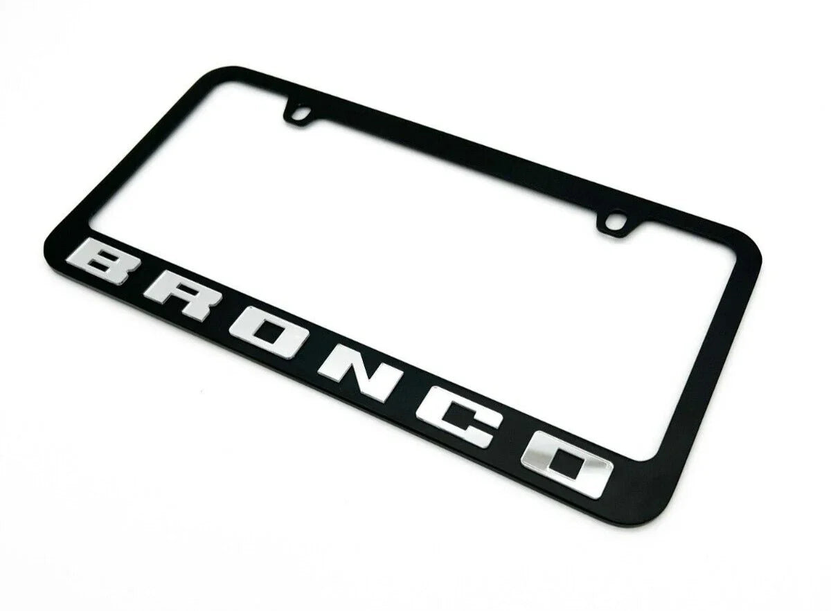 License Plate Frame Premium Stainless Black for Ford Bronco (1966–2024)