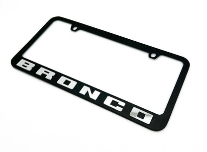 License Plate Frame Premium Stainless Black for Ford Bronco (1966–2024)
