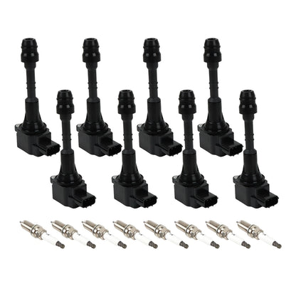 8PCS Ignition Coil & Spark Plug for Nissan Armada Titan Infiniti QX56 (2004–2015) - 1788335, 5C1482, CUF510
