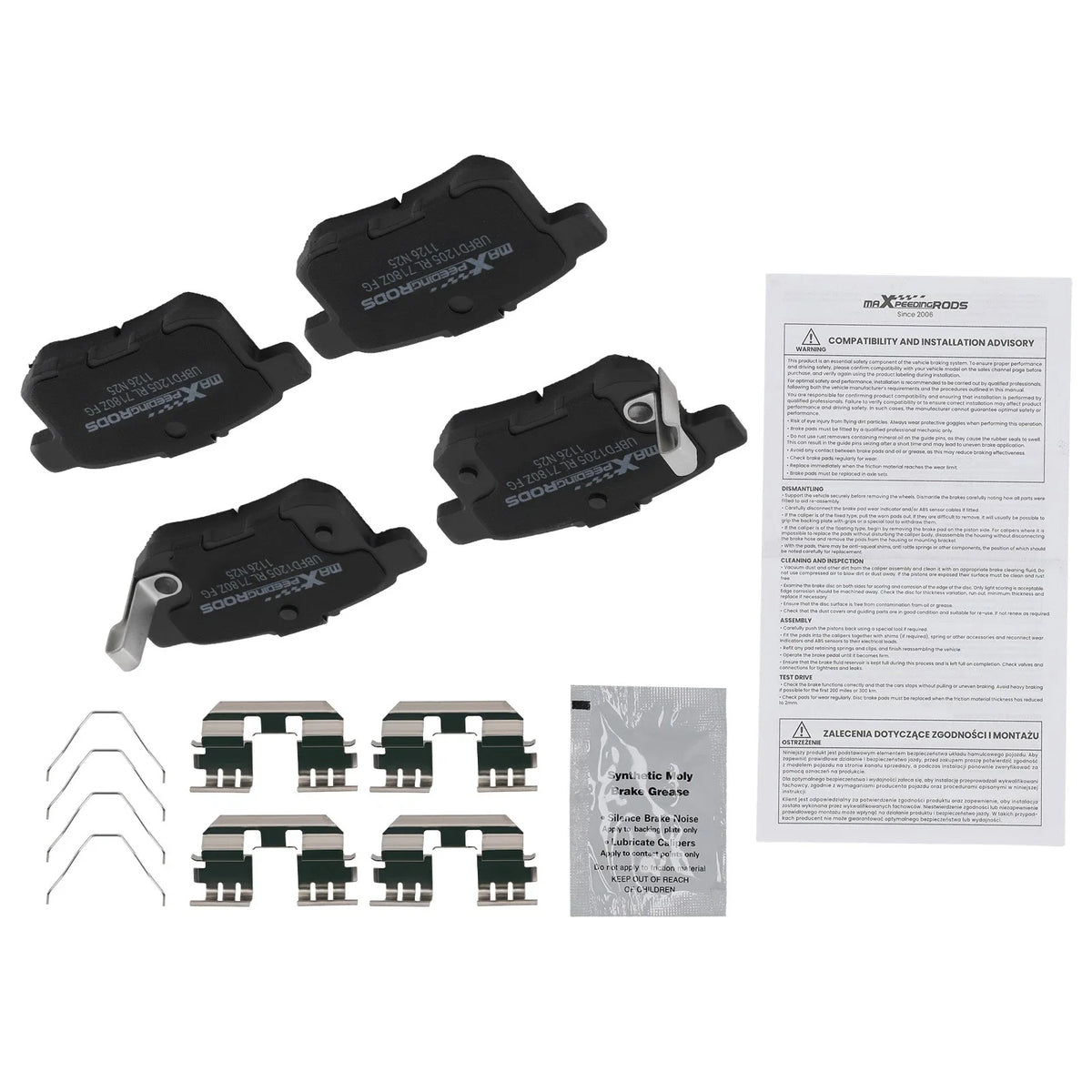 Set of Rear Ceramic Brake Pads for Acura TSX (2009–2014) / Honda Accord (2008–2017)