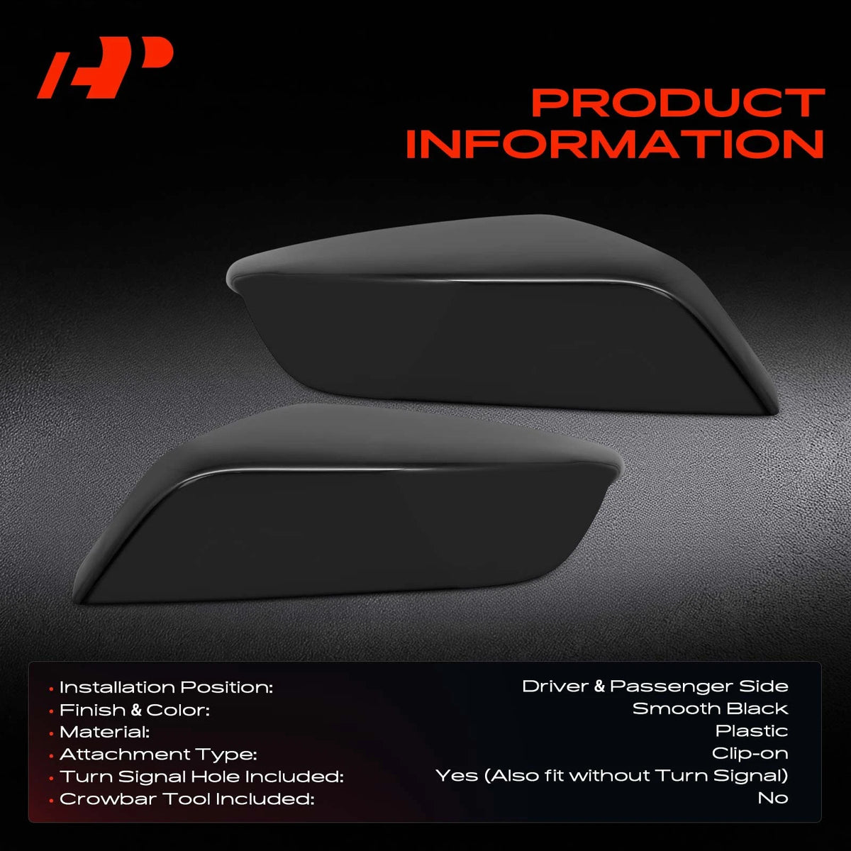 2X Mirror Cap Set for Chevrolet Malibu (2016–2025) - 23372287, GM1326118, GM1327118
