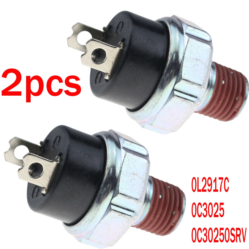 2pc Low Oil Pressure Switch 0L2917C for Generac (0G6820, 10 PSI, 1/4-18 NC)