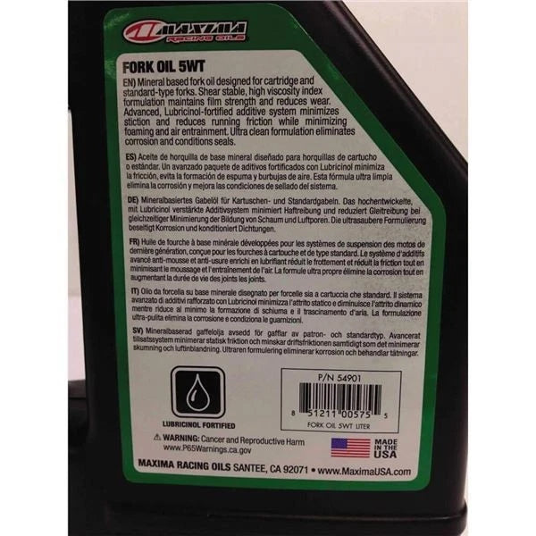 1 Liter Maxima 5W Fork Oil for (54901)