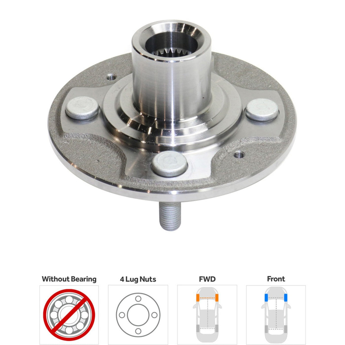 Wheel Hubs for Honda Civic (2001–2005) Front & Rear 4 Lug with Bearing