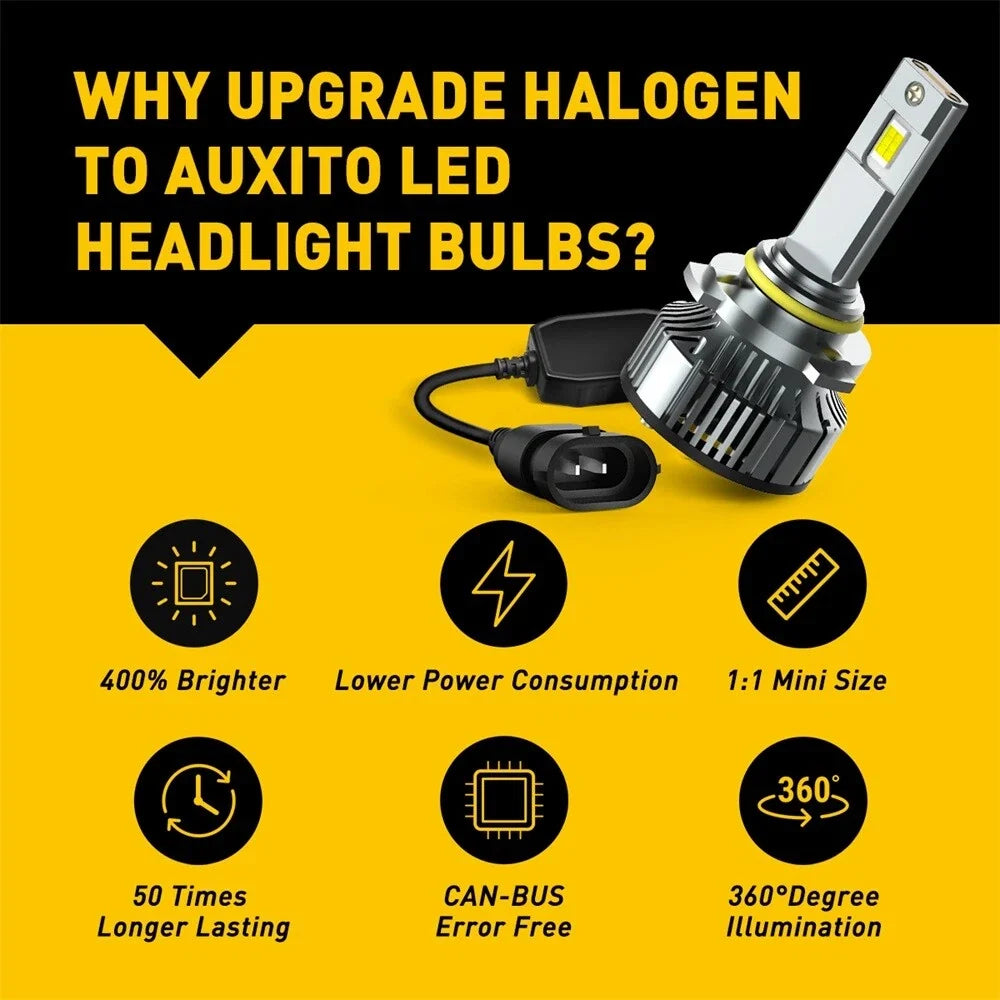 AUXITO HB3 9005 LED Headlight Bulbs Kit for High Low Beam (40000LM)