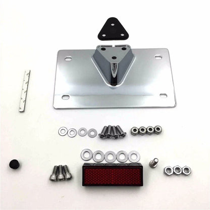 Chrome Layback License Plate Mounting Kit for Harley SuperLow XL883L (2011–2016)