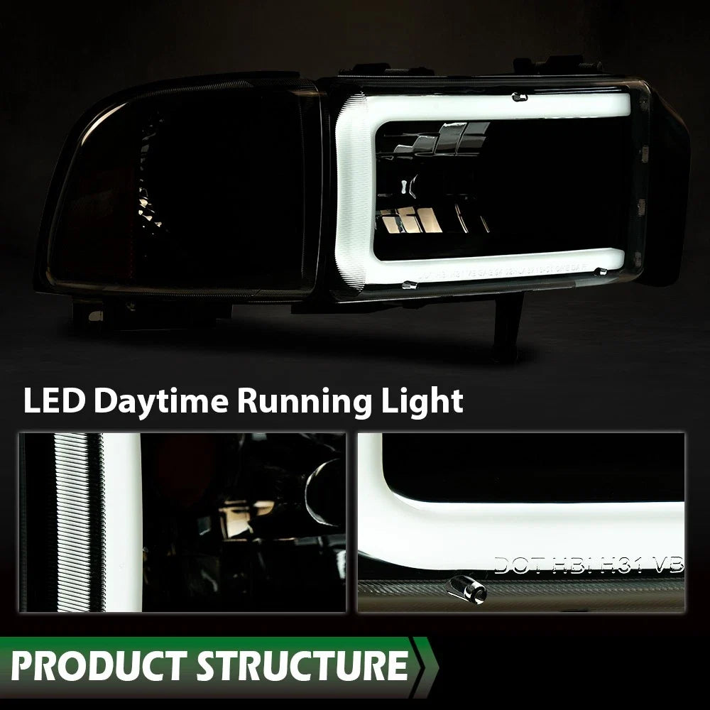 Set of 2 LED DRL Headlight Corner Lamps for Dodge Ram 1500 2500 3500
