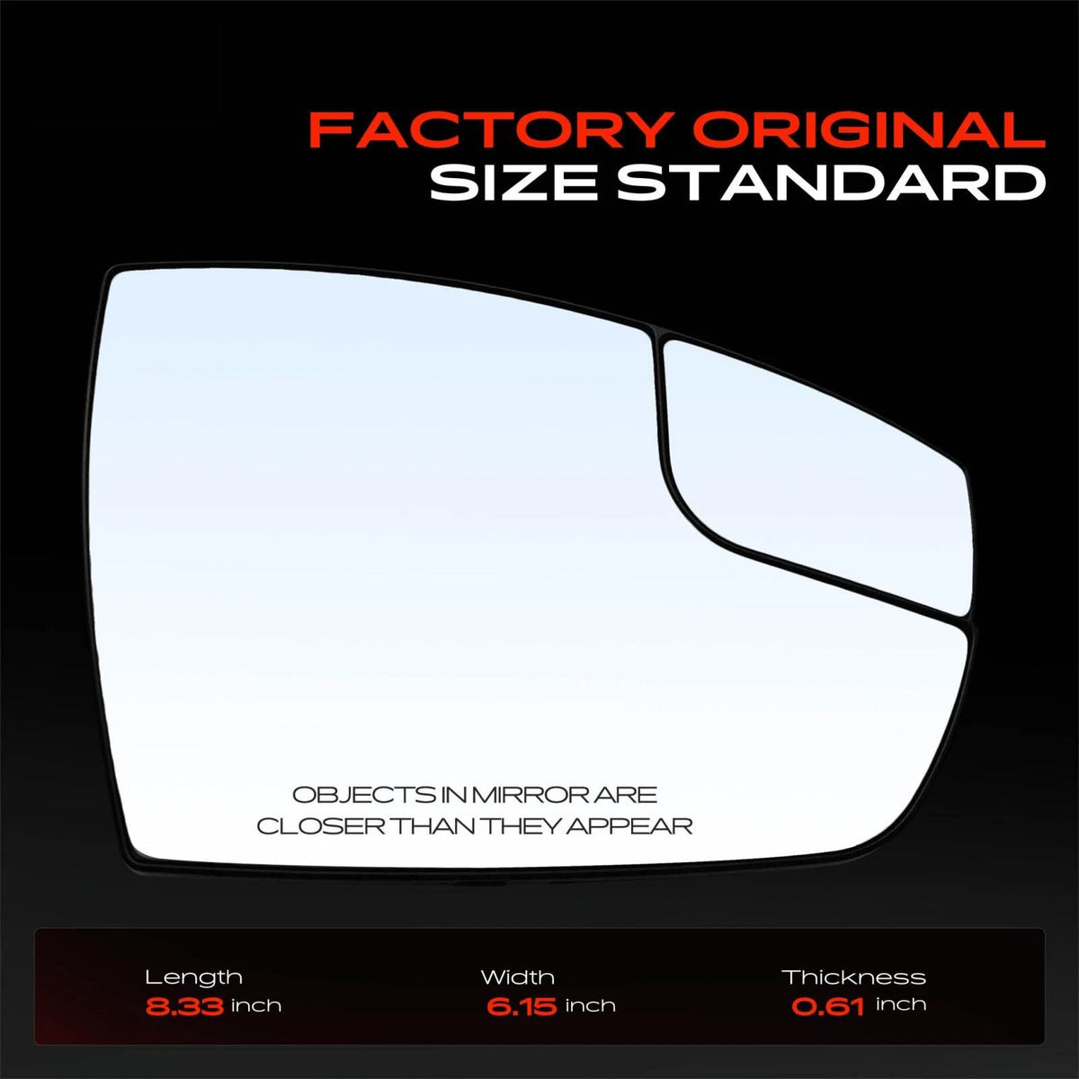 Passenger Manual Mirror Glass with Spotter for Ford Escape (2013–2016) FO1325158, CJ5Z17K707A