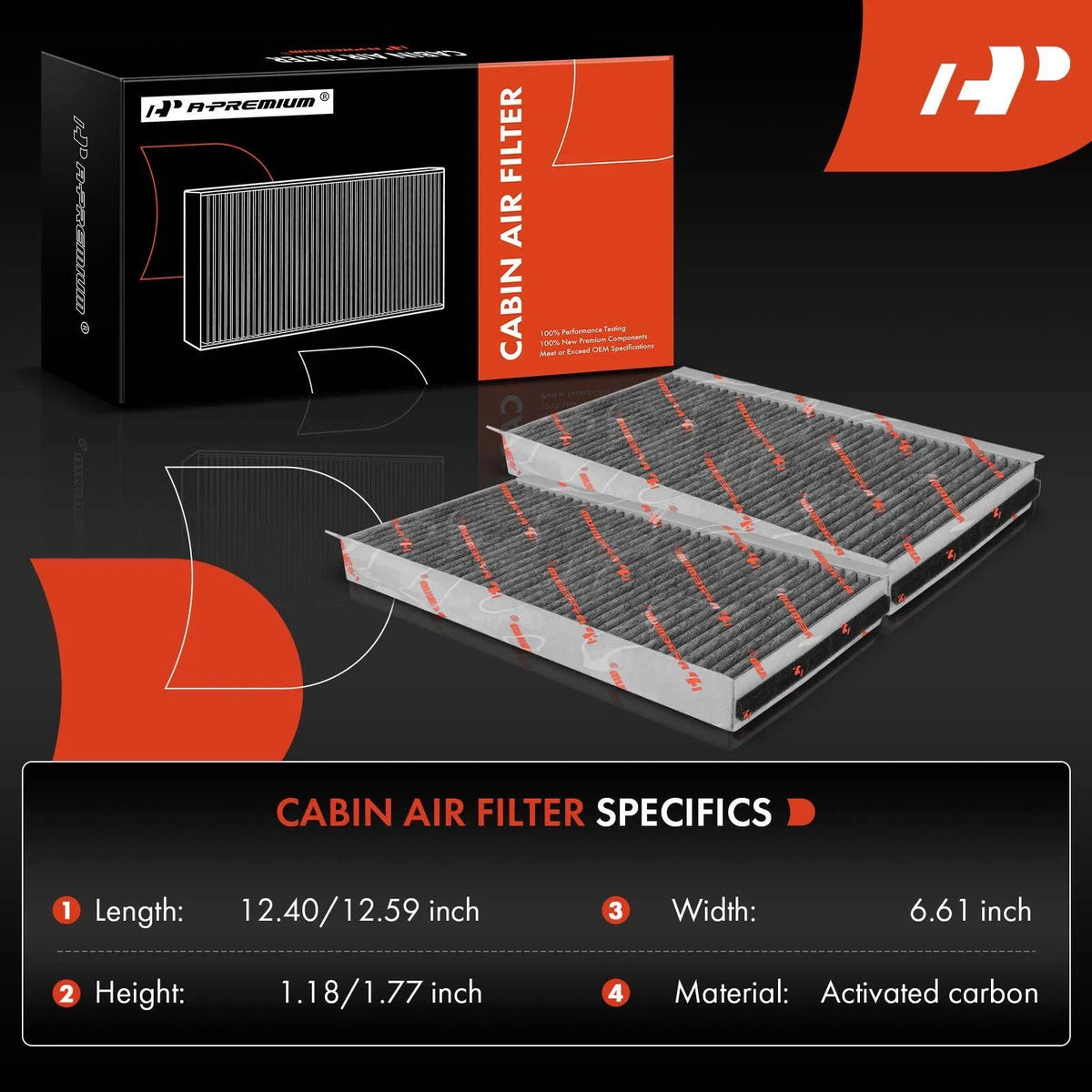 2X Activated Carbon Cabin Air Filter for BMW 528i xDrive 535i GT (2011–2016)
