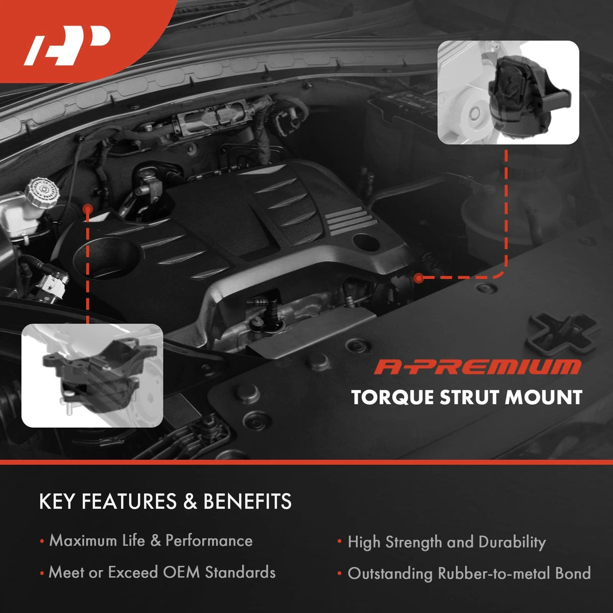 Torque Strut Mount for Nissan Altima 2018, Murano 2015-2018 (113503TA0A, A7378)