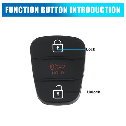 3X Rubber Keypad Case Cover for Hyundai (734301754996)