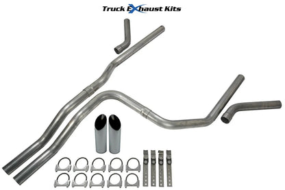 2.5" Dual Exhaust Kit for Chevy Avalanche (2001–2006) C Exit No Muffler SW Tip