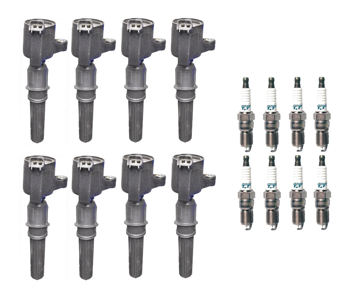 Set of 8 Ignition Coils & Platinum TT Spark Plugs for 4.6L 5.4L V8