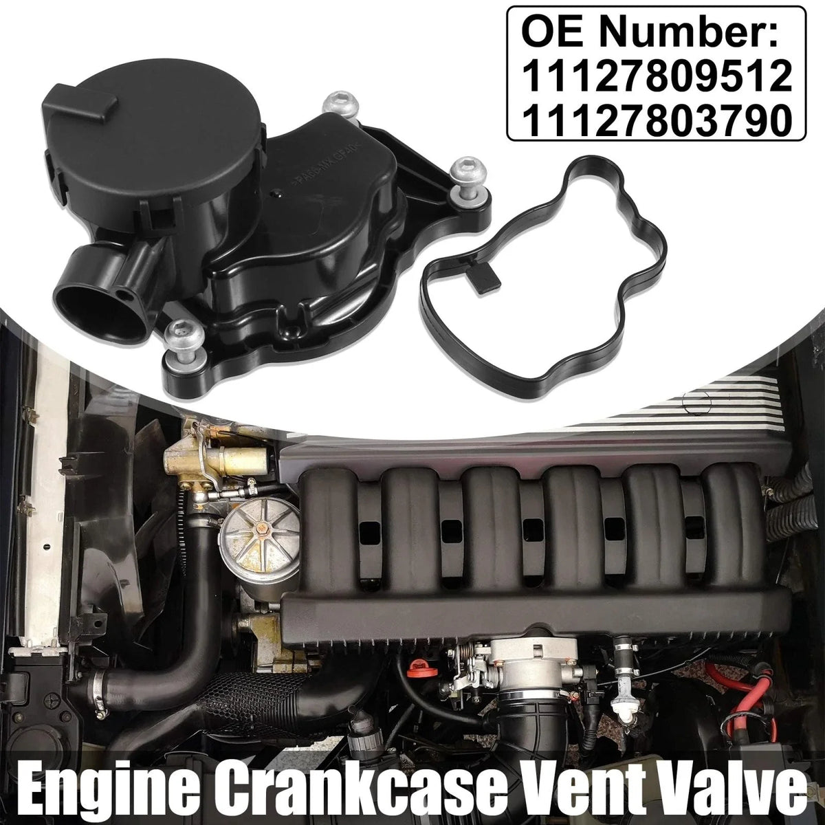 PVC Crankcase Vent Valve 11127809512 for BMW 3 5 6 X3 X5 X6 (2003–2014)