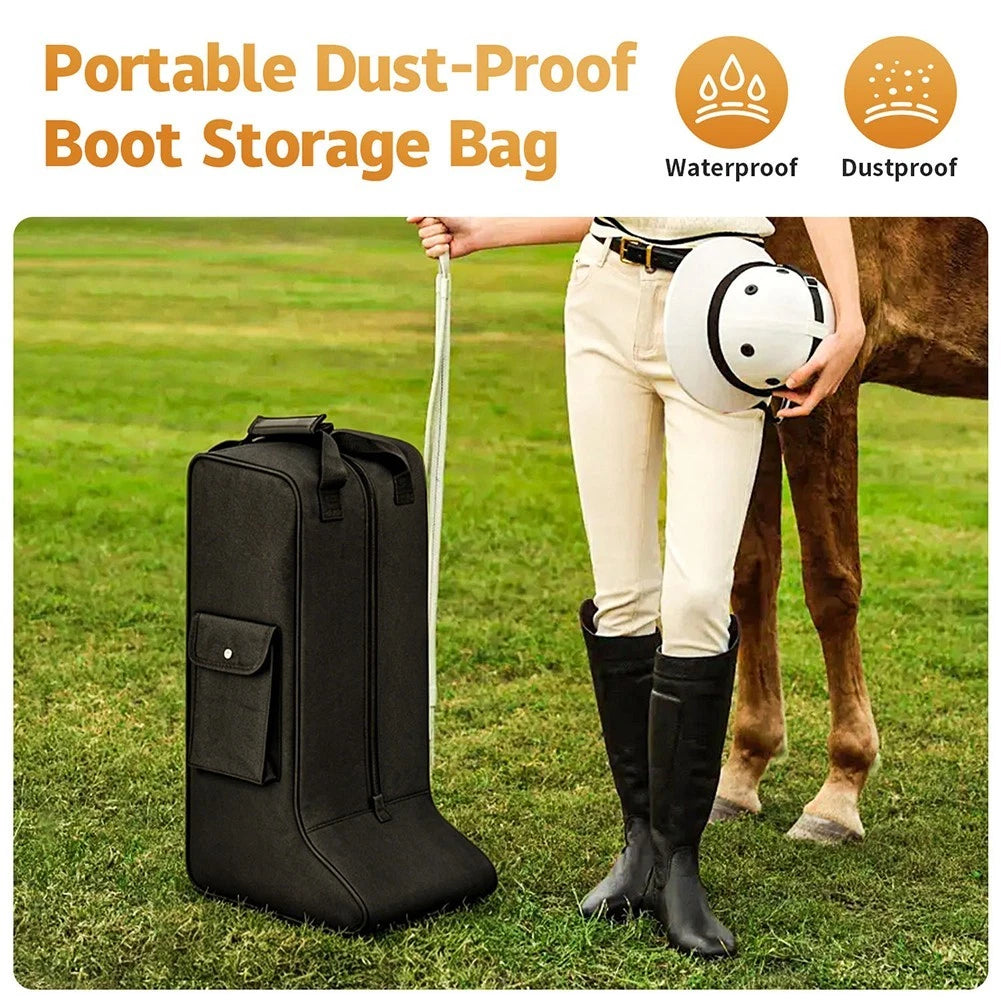 Rugged Oxford Cloth Boot Bag for Tall Riding Boots (56cm x 33.5cm x 21cm)