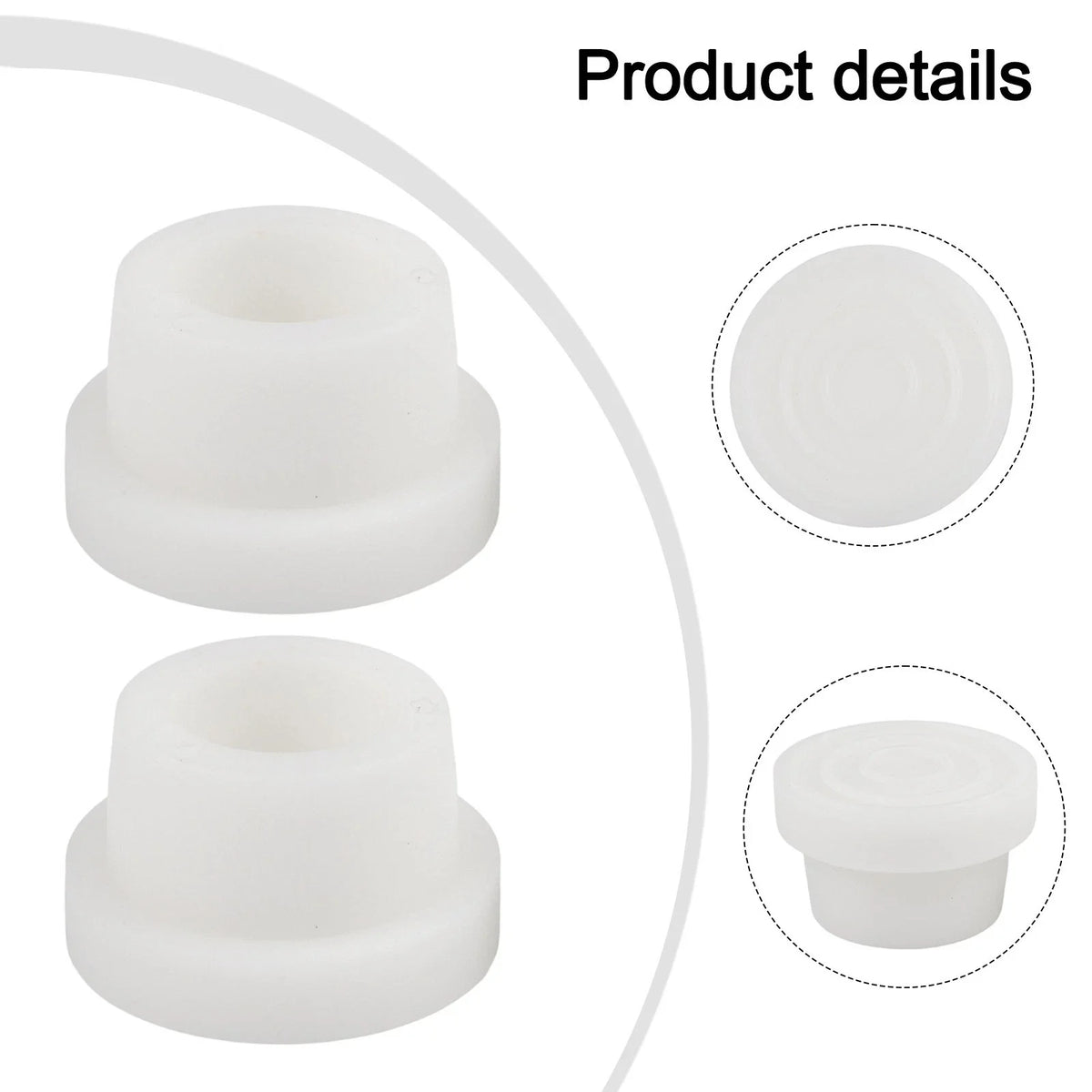 Set of 2 White Rubber Ladder Bumpers for Pool Ladder Tubing (1.90 Inch)
