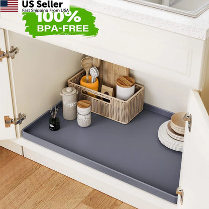 Waterproof Under Sink Mat for (34" x 22", Dark Gray)