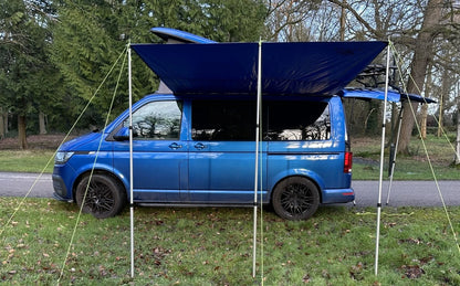 2X Awning Canopy for Campervan Caravan (2.4 x 3m, Navy)