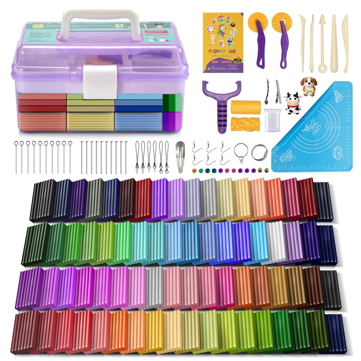 72 Colors Polymer Clay for Kids - Non-Sticky Easy to Shape