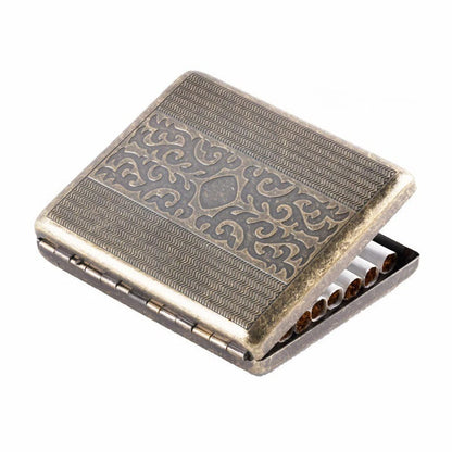 Retro Metal Cigarette Case for Men - Ultra-Thin Iron Holder (Portable Gift)