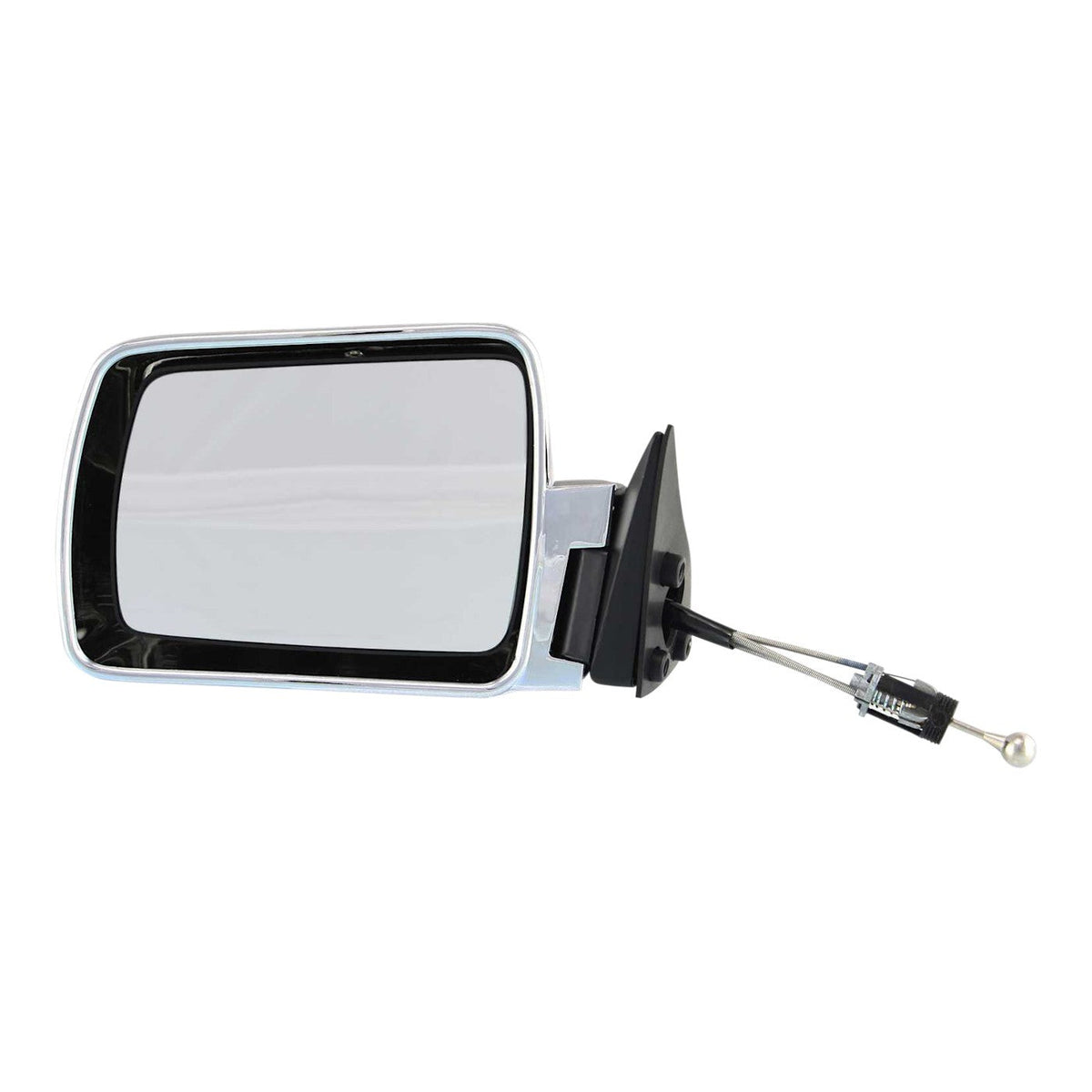 Manual Remote Mirror for Jeep Cherokee (1984–1996) Chrome Black Base