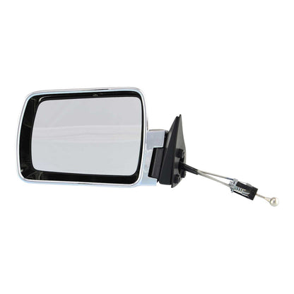 Manual Remote Mirror for Jeep Cherokee (1984–1996) Chrome Black Base