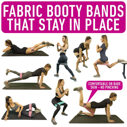 Resistance Bands Set of 4 for Workout - Aqua, Pink, Grey, Black