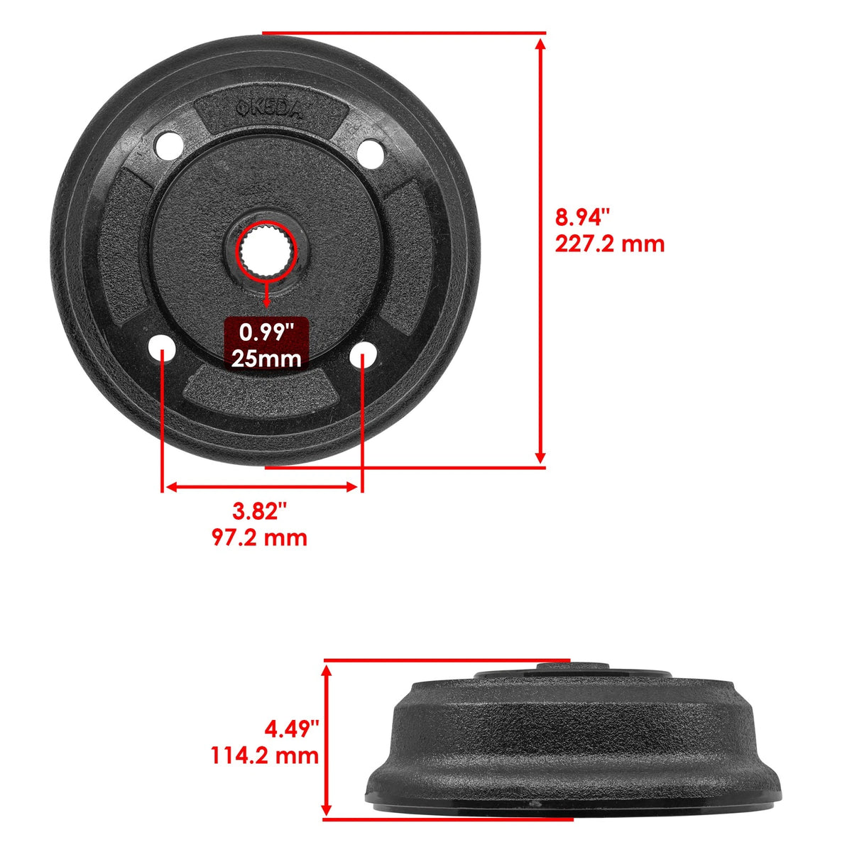 Front Brake Drum Wheel Hub w/ Bolts for Kawasaki Mule 4010 (2009–2021) DR108AA2014