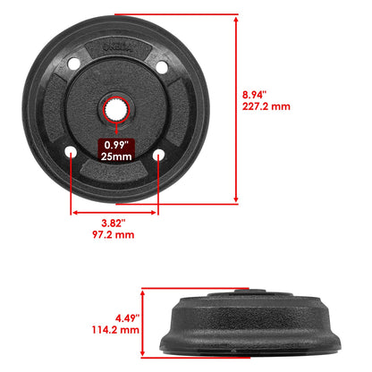 Front Brake Drum Wheel Hub w/ Bolts for Kawasaki Mule 4010 (2009–2021) DR108AA2014