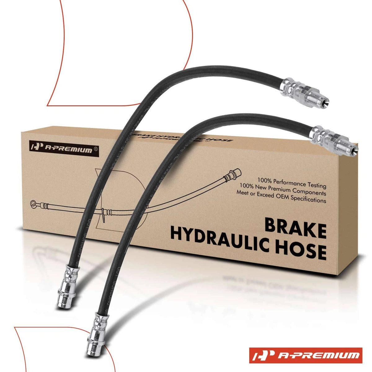 2X Front Brake Hydraulic Hose for Mercedes-Benz E250 E350 (2014–2016) 2124280035, H621690, BH384030