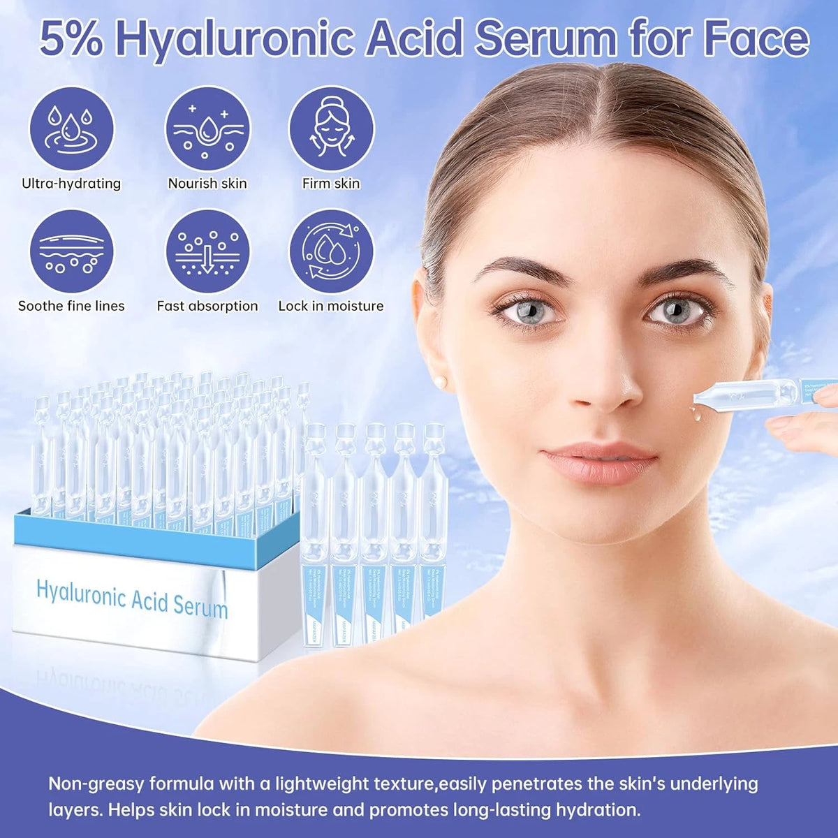 30 Pcs Hyaluronic Acid Serum Vials for Ultra-Hydration