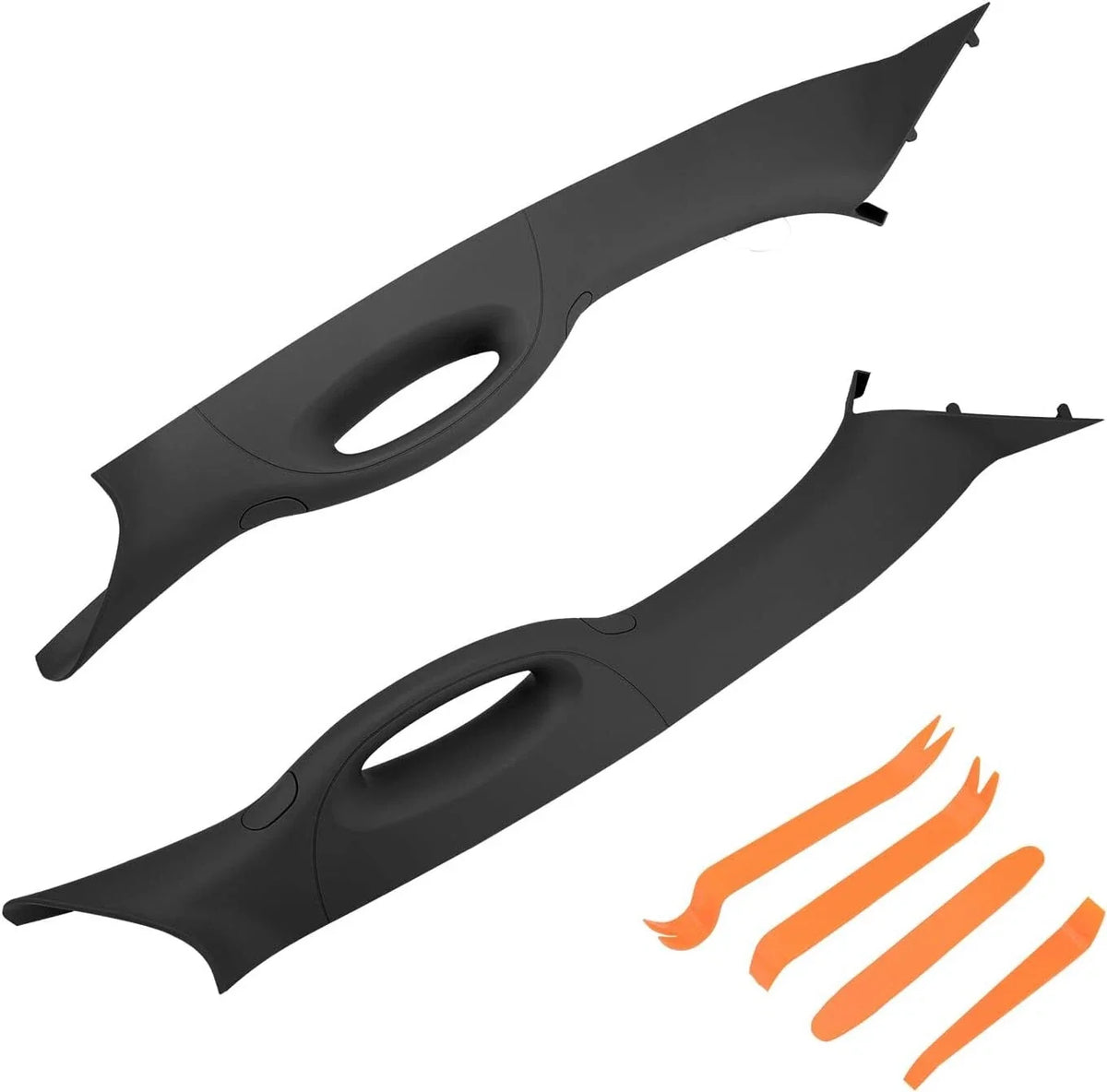 2X A-Pillar Interior Trim w/ Assist Handle for Ford F150 (2004–2008) Black