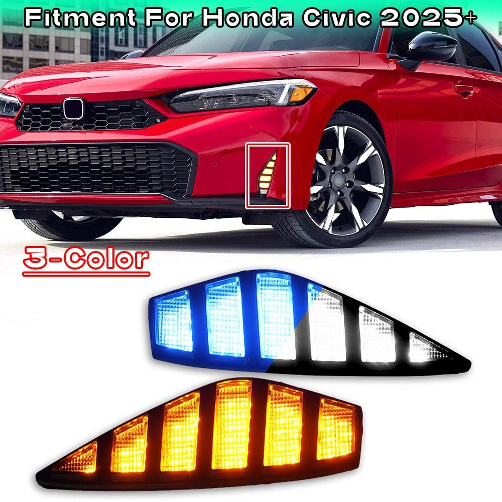 Dynamic LED Daytime Running Lights w/ Turn Signals for Honda Civic (2025–2025)