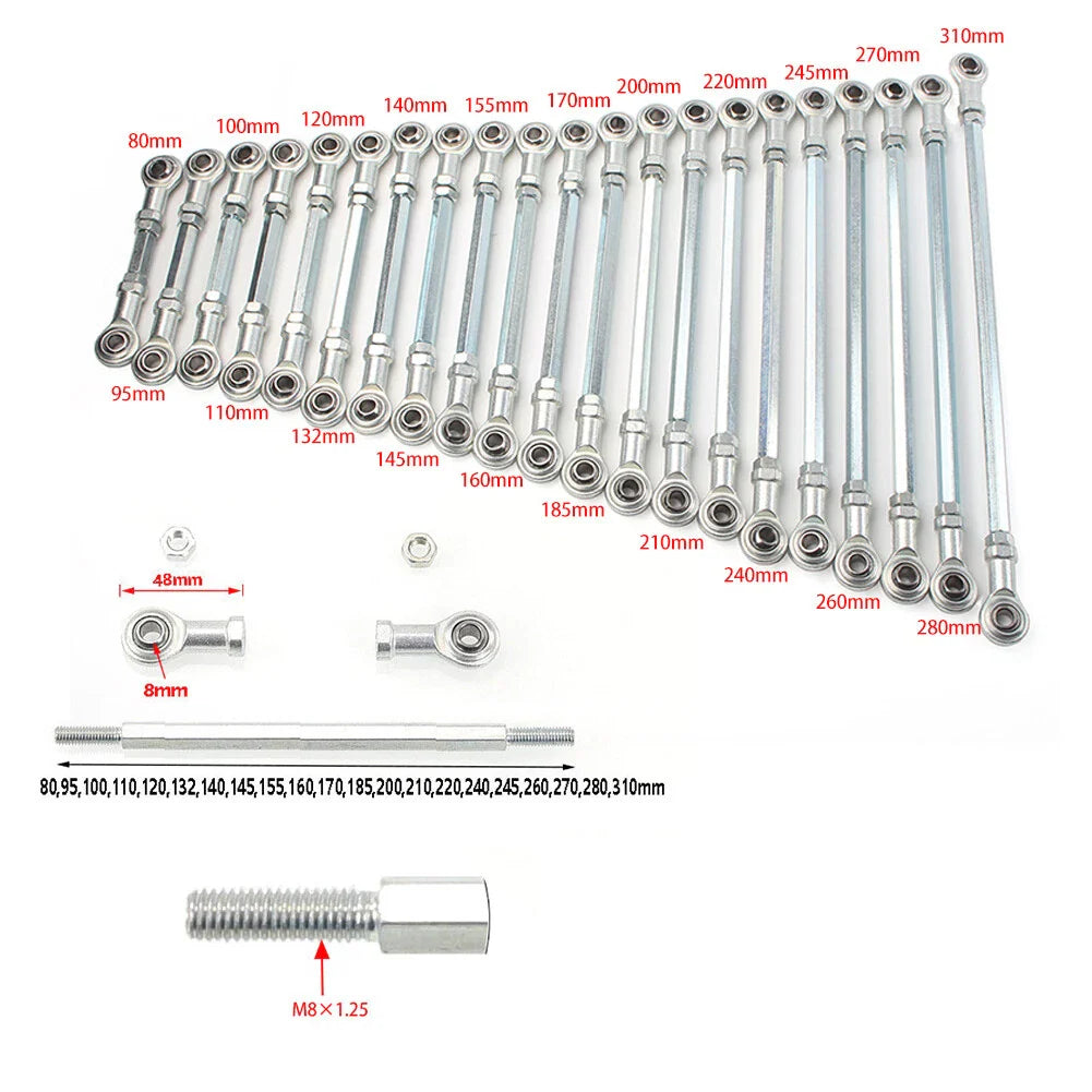 155mm M8 Ball Joiner Bolt Tie Rod for ATV Go Kart Buggy Quad Dirt Bike