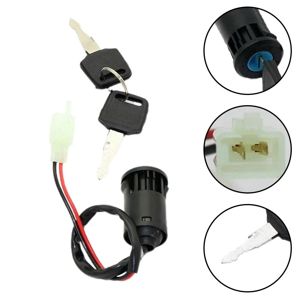 1PC 2 Wire Ignition Key Switch Lock W/ 2 Keys for Scooter Dirt Bike