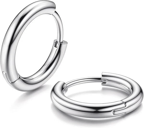 Set of 10 Pairs Titanium Earrings 8mm, 10mm, 12mm, 14mm, 16mm