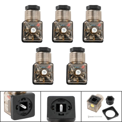 5X Solenoid Valve Coil 4 Pin Plug Connector for (I012-A043)