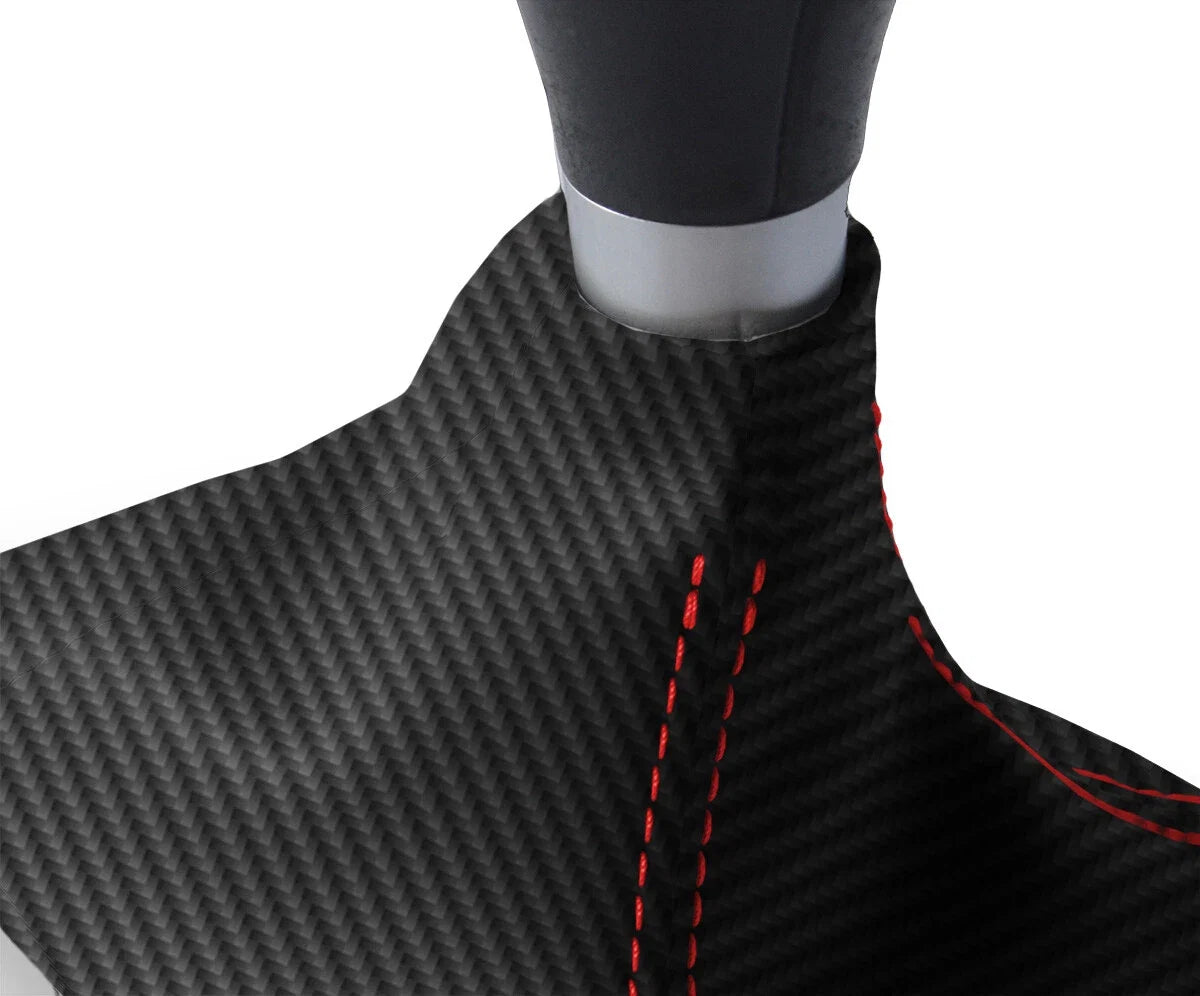 Manual Shift Boot Cover for Toyota Celica (2000–2005) Carbon Fiber Red Stitch