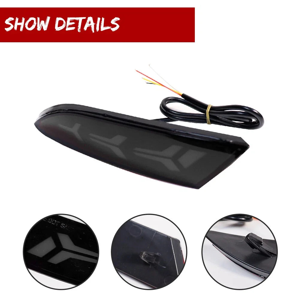 Smoked LED Tail Brake Fog Lamp with Sequential Turn Signal for Ford Focus (2012–2014)
