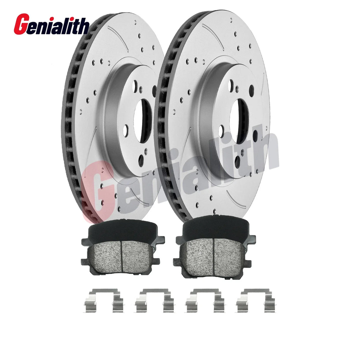 Front Slotted Brake Rotors and Pads Kit for Pontiac Vibe, Toyota Corolla, Matrix (2003–2010)