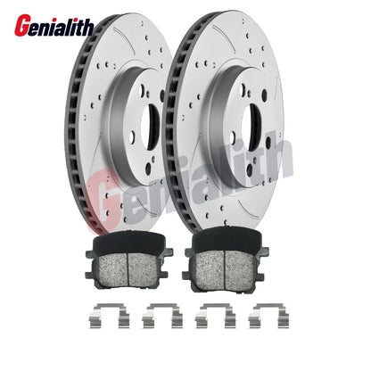 Front Slotted Brake Rotors and Pads Kit for Pontiac Vibe, Toyota Corolla, Matrix (2003–2010)