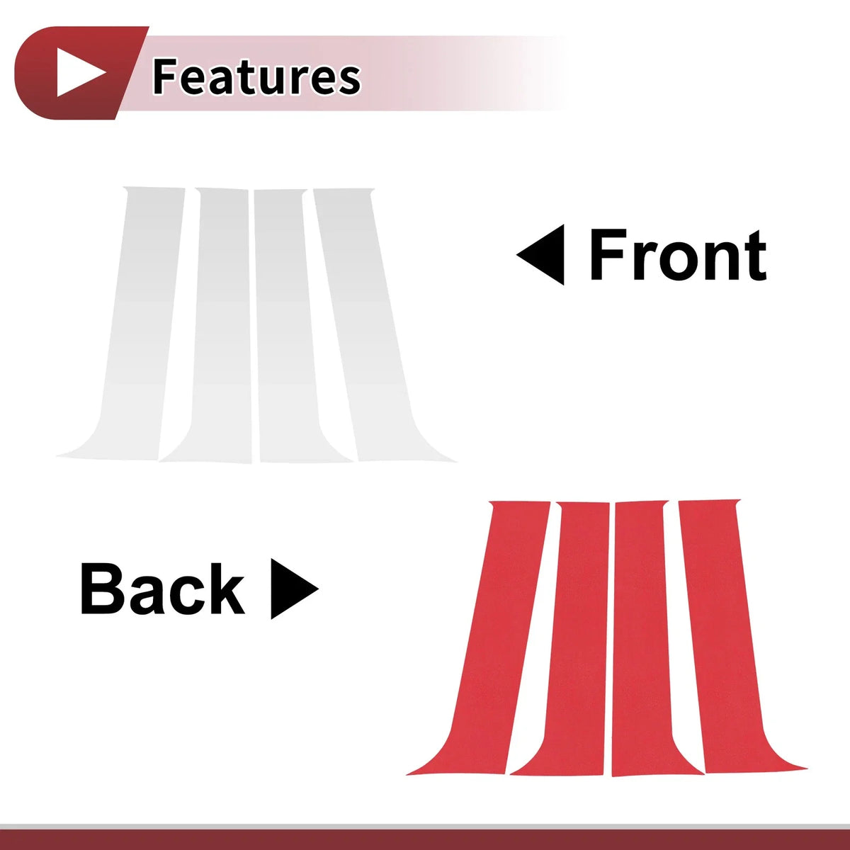 Door Pillar Window Trim for Ford F250 (1999–2014) Silver Tone